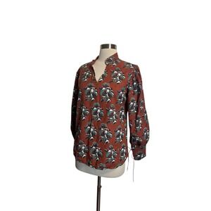 Victoria Dunn Billy Top M Cinnamon Carnation Western Boho Blouse